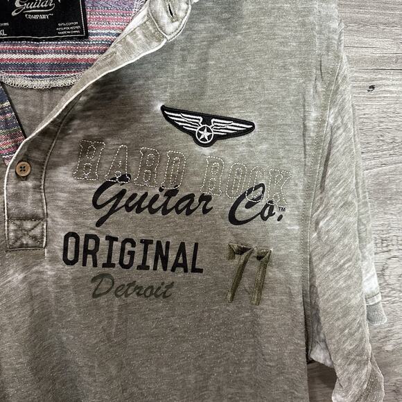 Hard Rock Guitar Company Detroit Light Weight Green Polo Size XL - Picture 6 of 11